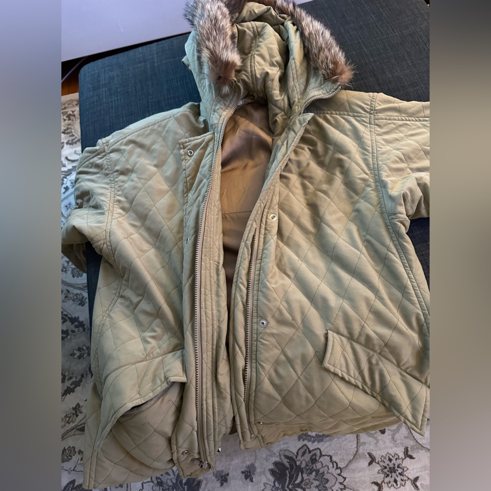 Vintage Perry Ellis Parka with Faux Fur Lined Hood